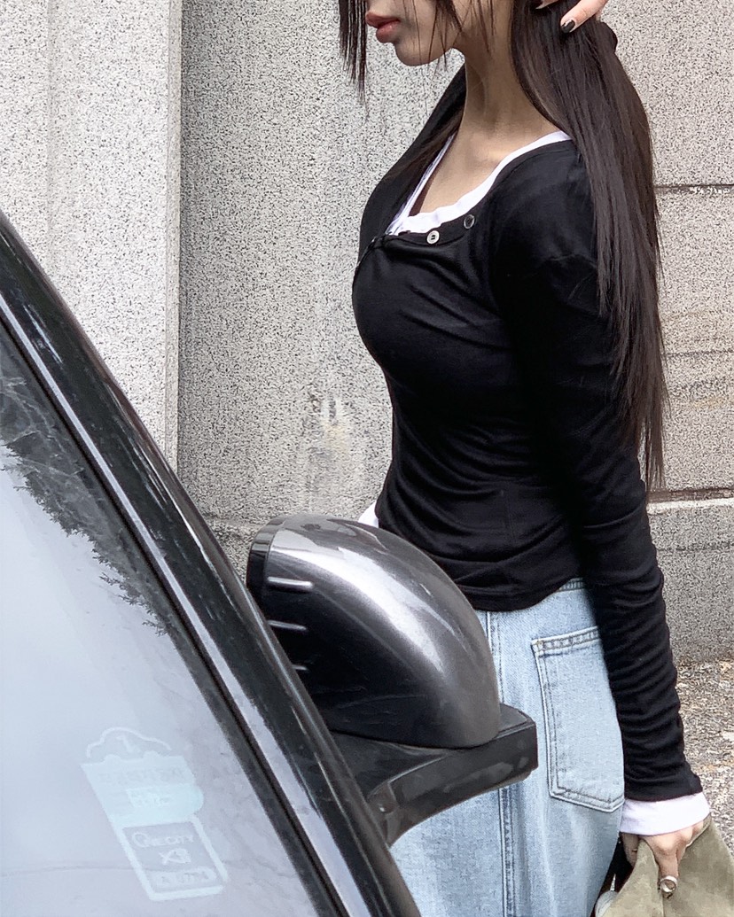 LIVE AID-P韓國東大門代購女裝新款人氣推薦休閑長袖T恤LIVE AID-P長袖T恤