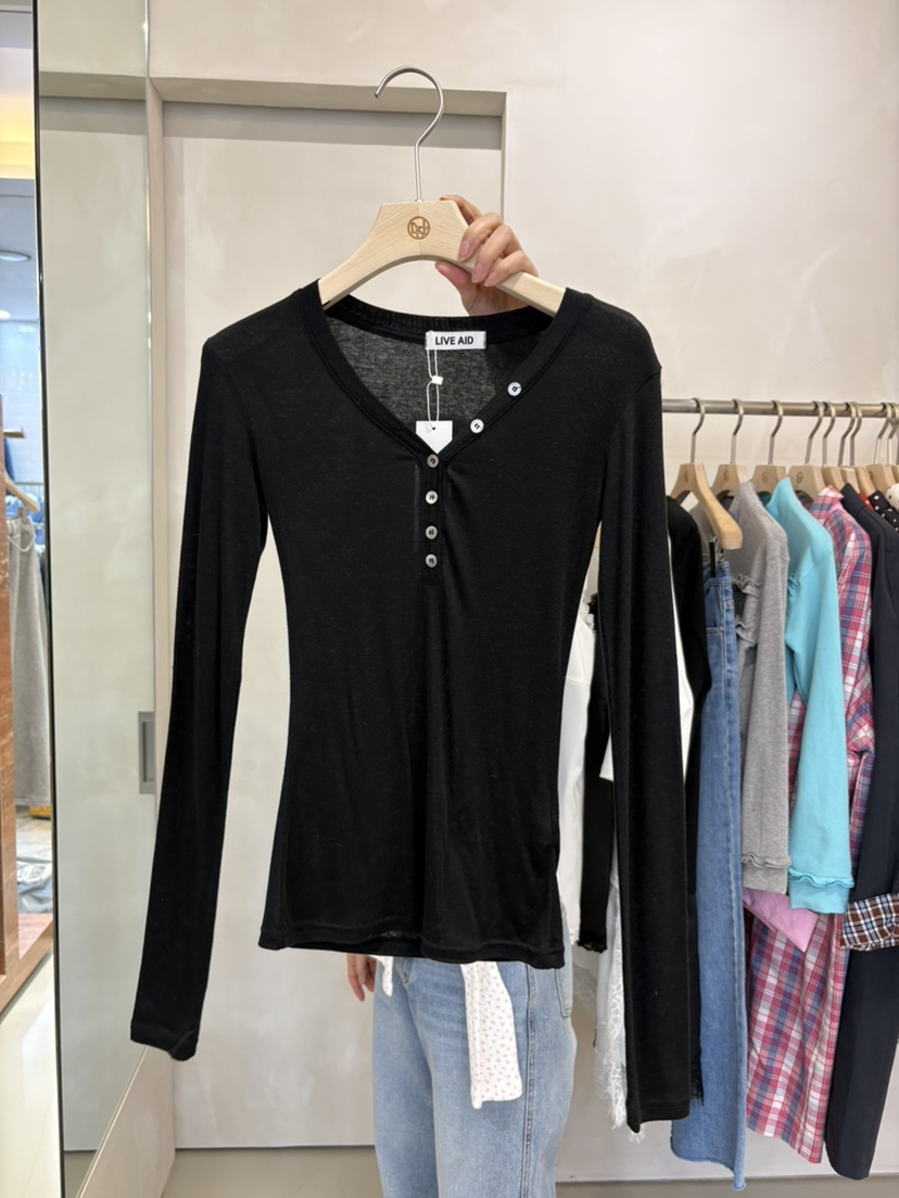 LIVE AID-P韓國東大門代購女裝新款人氣推薦休閑長袖T恤LIVE AID-P長袖T恤圖色3