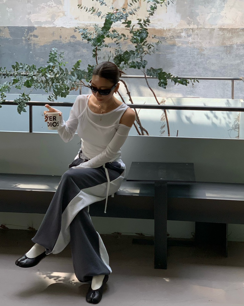 REVE CITE-L韓國東大門代購女士新品推薦26春夏休閑褲羅紋REVE CITE-L休閑褲