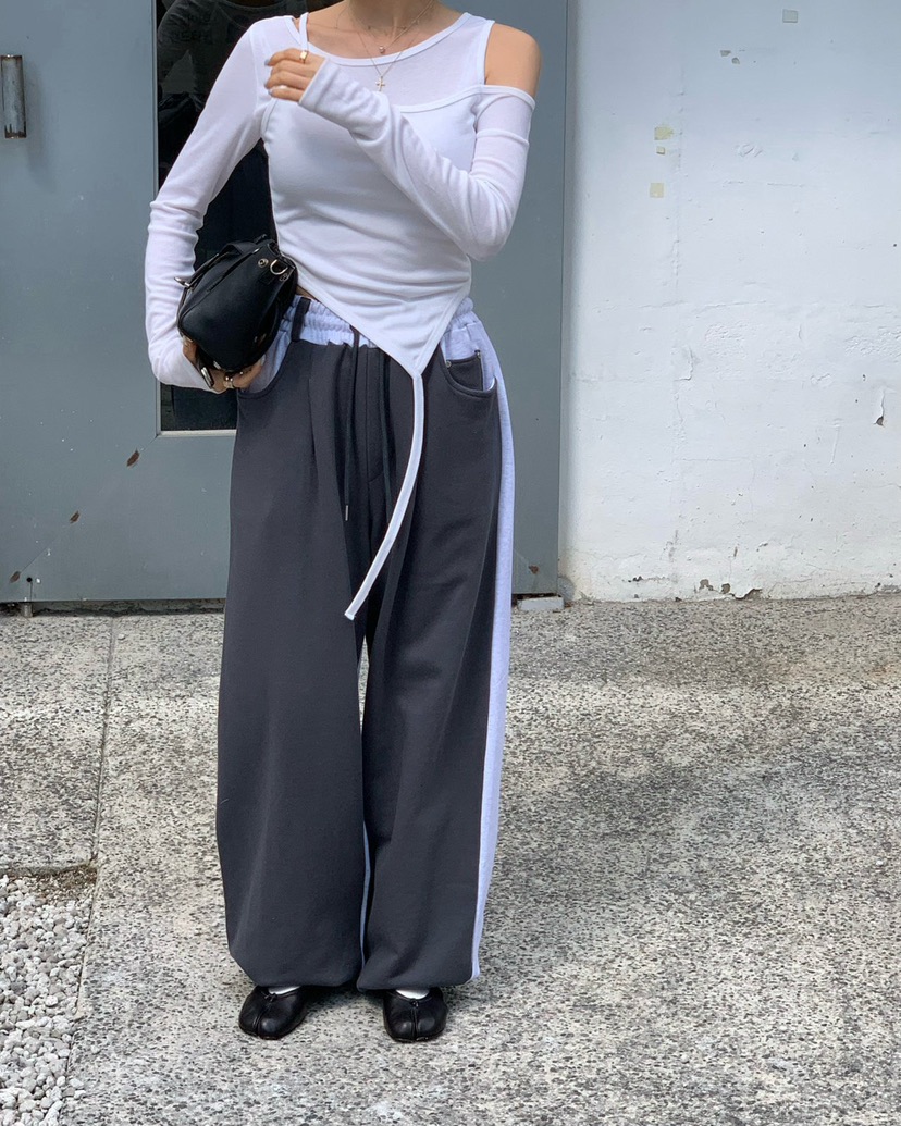 REVE CITE-L韓國東大門代購女士新品推薦26春夏休閑褲羅紋REVE CITE-L休閑褲