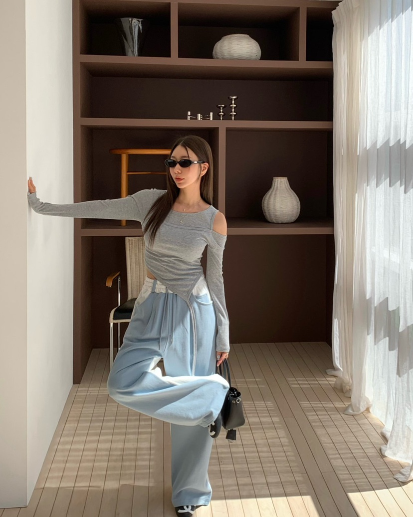 REVE CITE-L韓國東大門代購女士新品推薦26春夏休閑褲羅紋REVE CITE-L休閑褲