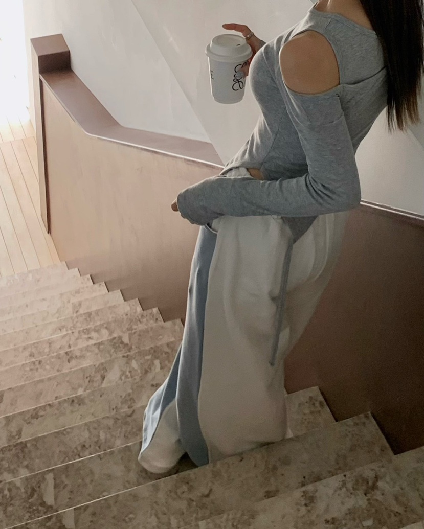 REVE CITE-L韓國東大門代購女士新品推薦26春夏休閑褲羅紋REVE CITE-L休閑褲