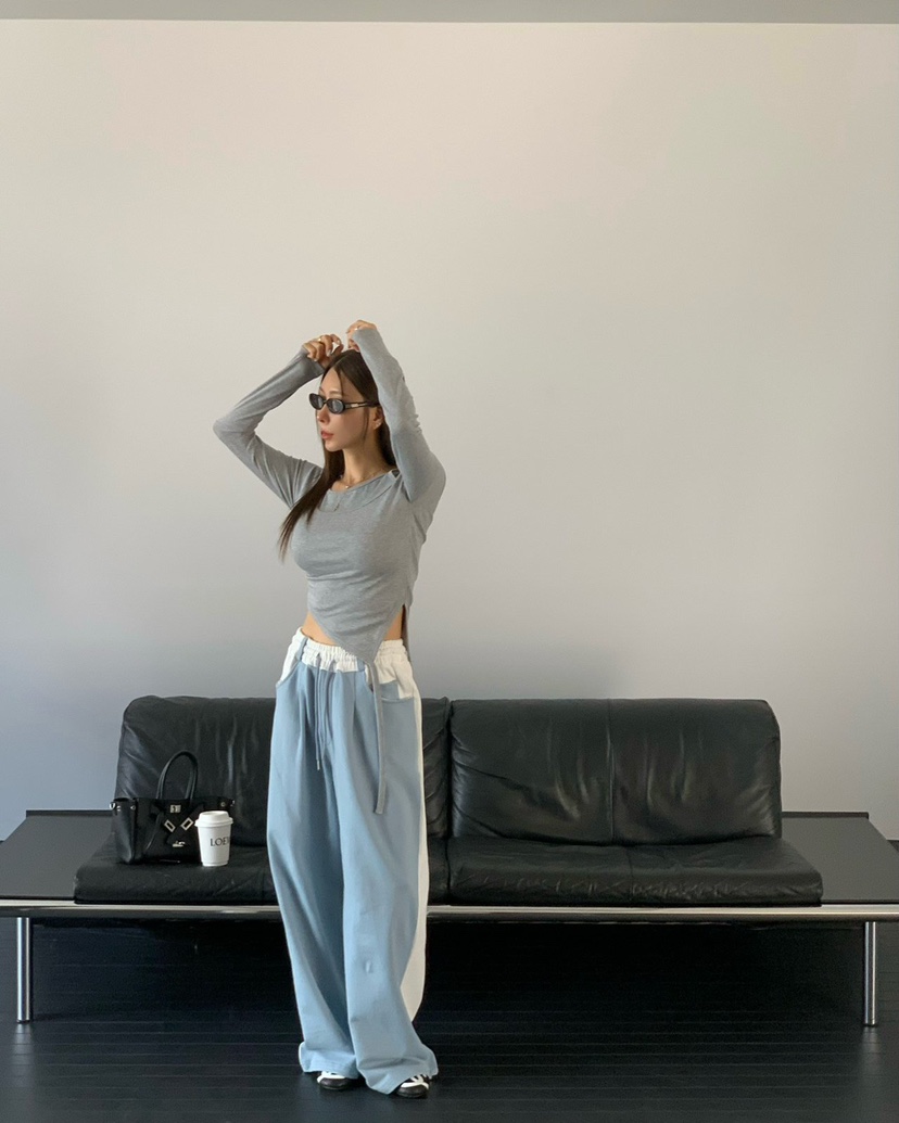 REVE CITE-L韓國東大門代購女士新品推薦26春夏休閑褲羅紋REVE CITE-L休閑褲