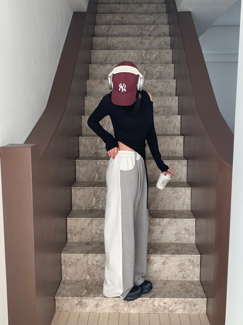 REVE CITE-L韓國東大門代購女士新品推薦26春夏休閑褲羅紋REVE CITE-L休閑褲