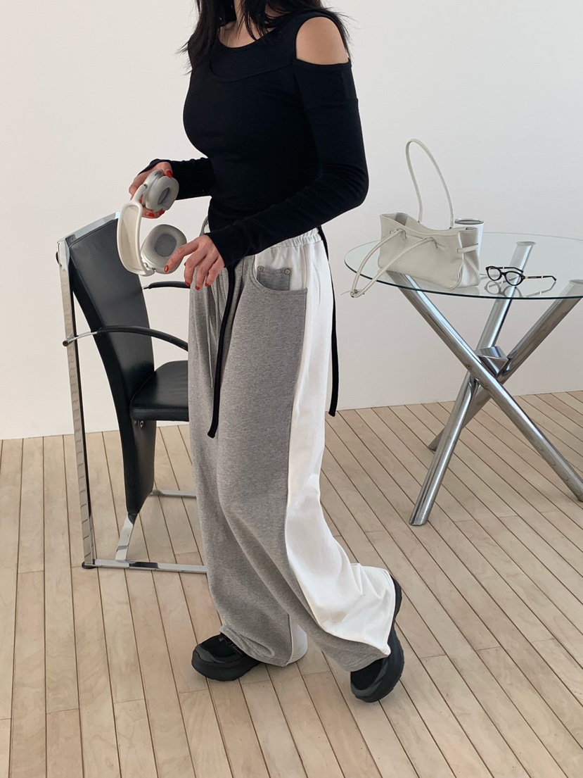 REVE CITE-L韓國東大門代購女士新品推薦26春夏休閑褲羅紋REVE CITE-L休閑褲