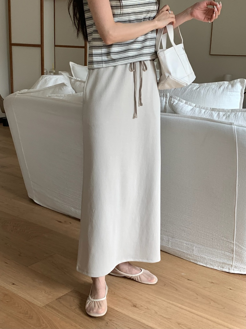 BLEECKER韓國代購女士新品休閑熱賣人氣推薦職業長裙含腰繩BLEECKER長裙