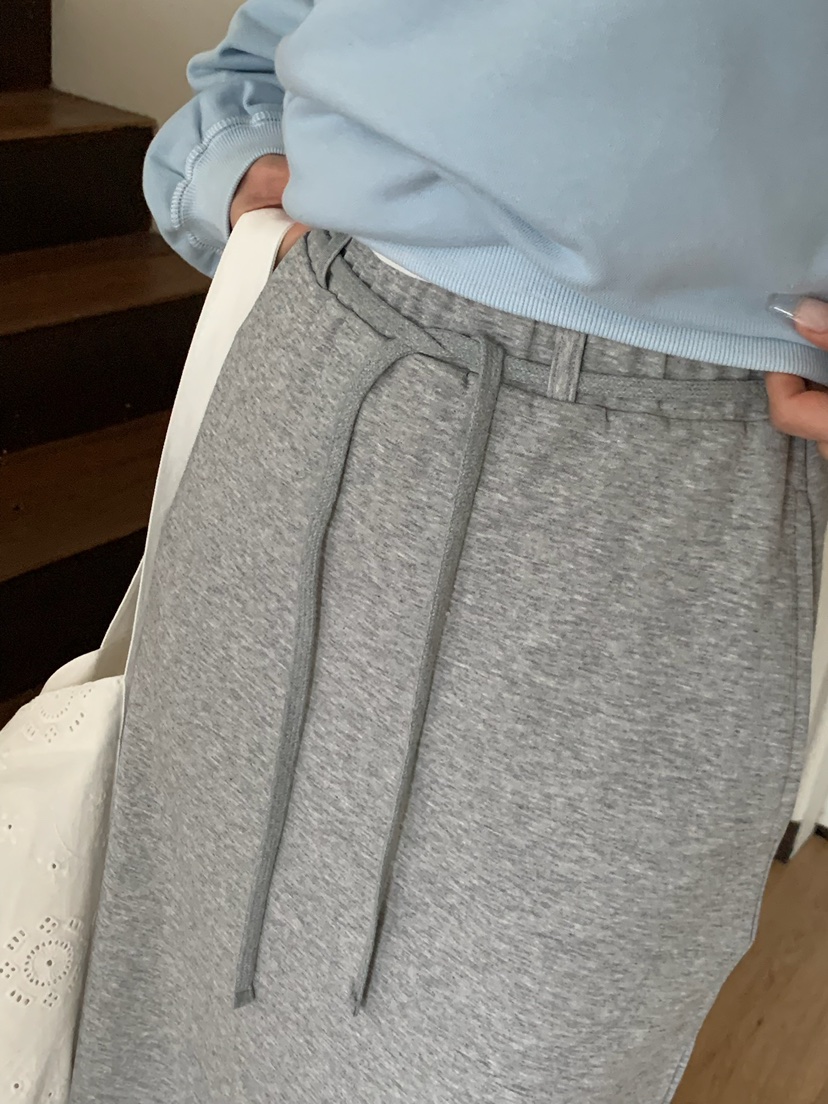 BLEECKER韓國代購女士新品休閑熱賣人氣推薦職業長裙含腰繩BLEECKER長裙