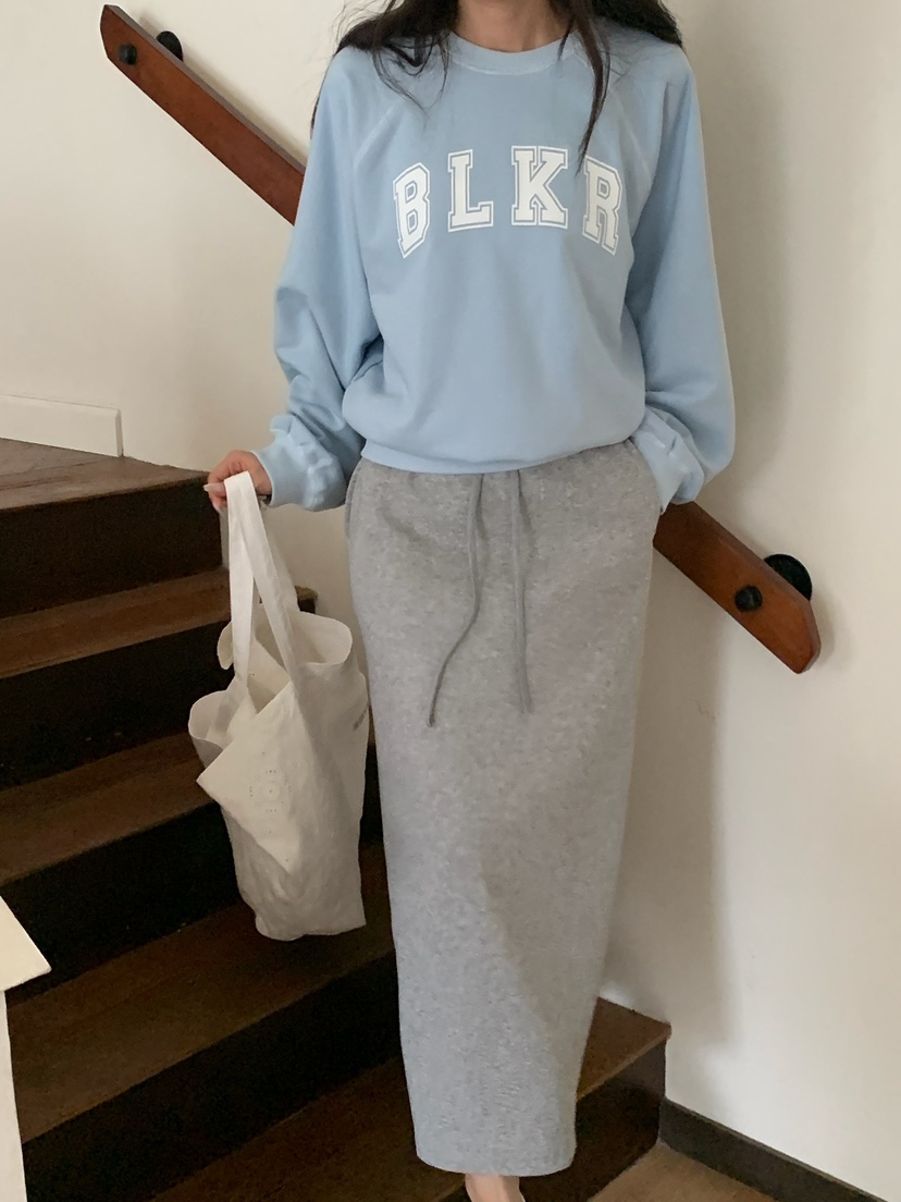 BLEECKER韓國代購女士新品休閑熱賣人氣推薦職業長裙含腰繩BLEECKER長裙