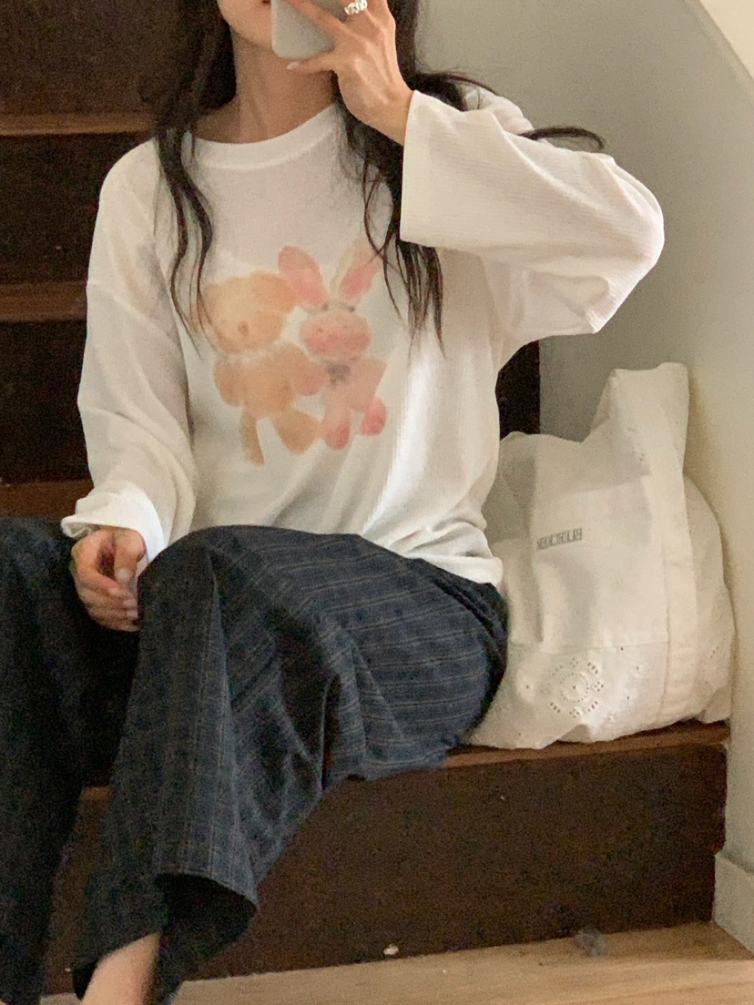 BLEECKER韓國代購女士新款26春夏休閑職業時尚推薦長袖T恤BLEECKER長袖T恤