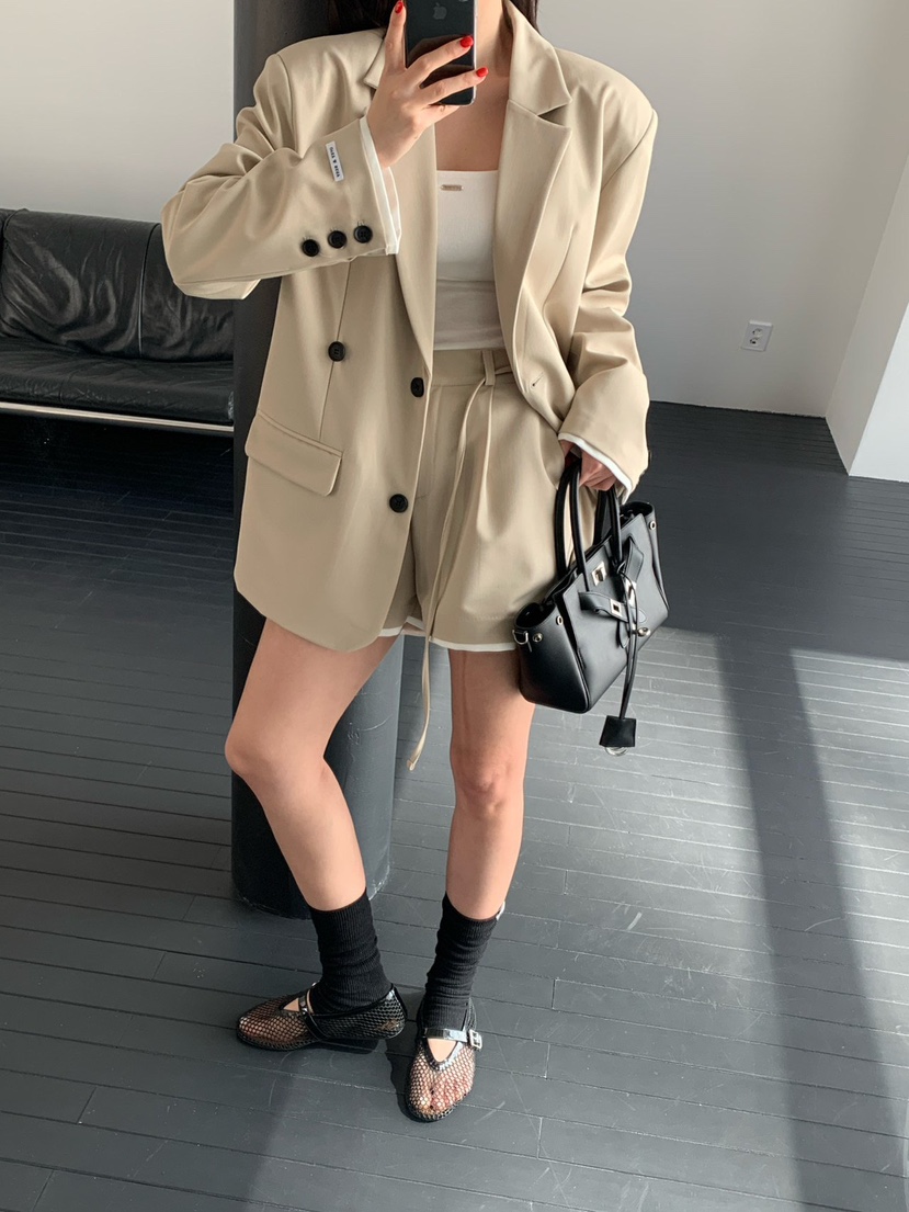 REVE CITE-L韓國代購女裝新款人氣熱賣休閑26春夏夾克含腰繩REVE CITE-L夾克