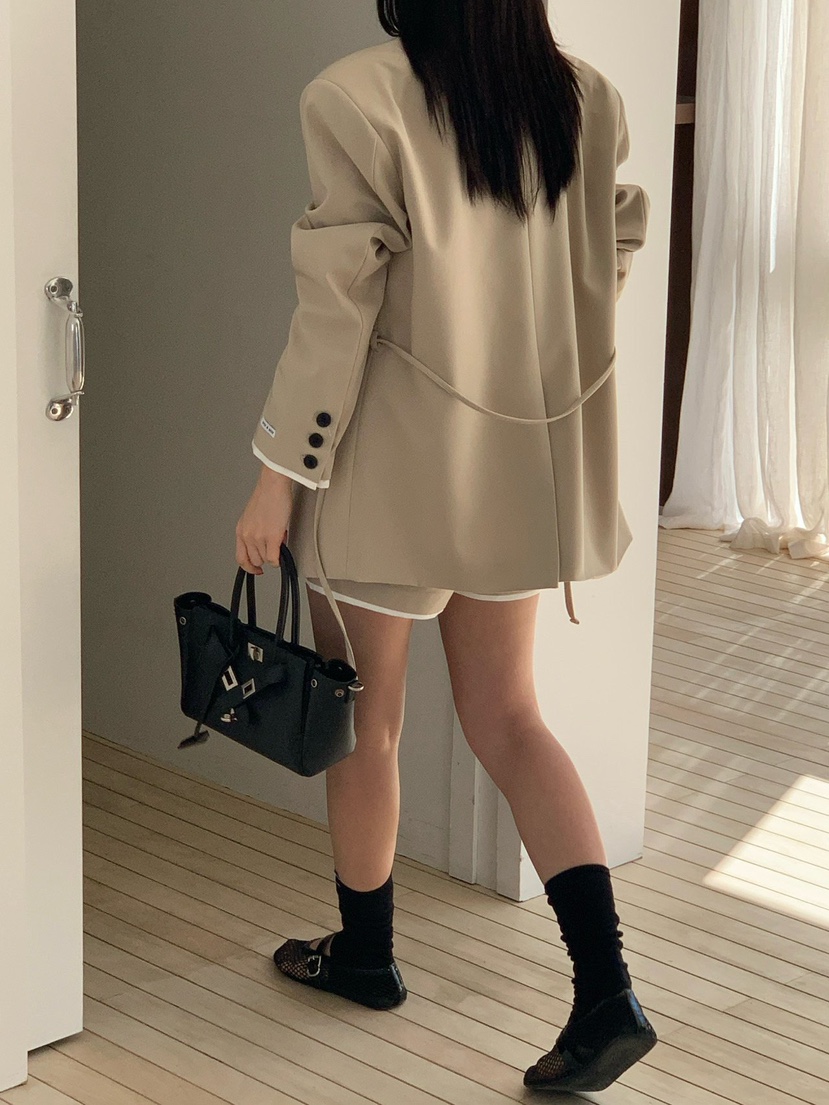 REVE CITE-L韓國代購女裝新款人氣熱賣休閑26春夏夾克含腰繩REVE CITE-L夾克