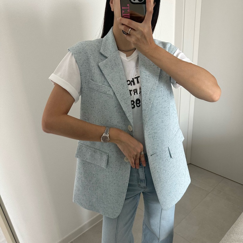 SOUIT韓國直郵女士新品熱賣人氣職業推薦時尚26春夏休閑馬甲SOUIT by mabel-L馬甲