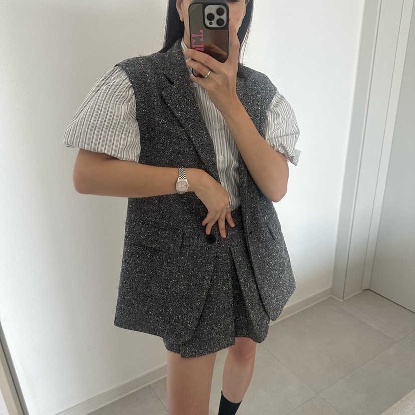 SOUIT韓國直郵女士新品熱賣人氣職業推薦時尚26春夏休閑馬甲SOUIT by mabel-L馬甲