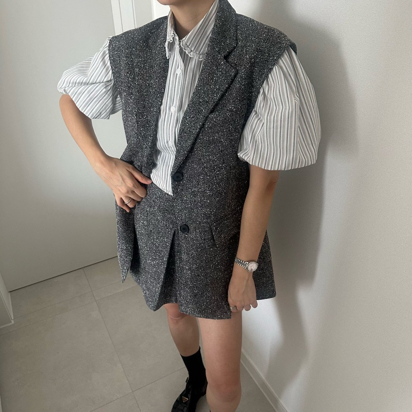 SOUIT韓國直郵女士新品熱賣人氣職業推薦時尚26春夏休閑馬甲SOUIT by mabel-L馬甲