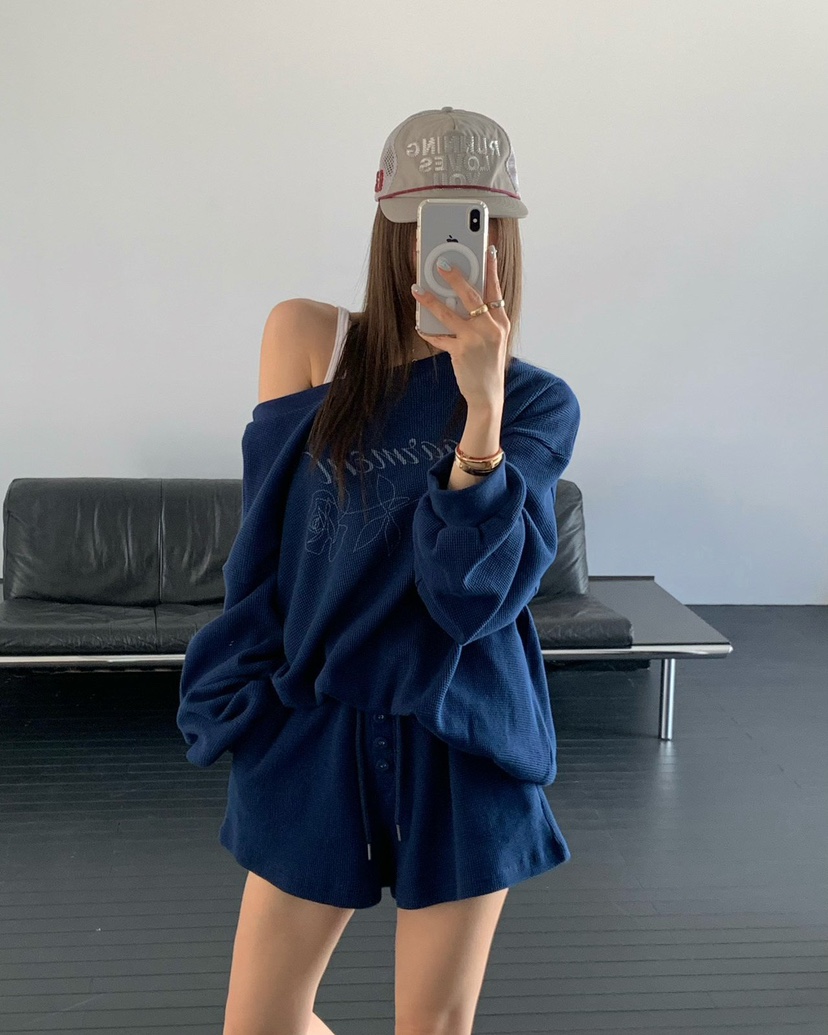 REVE CITE-L韓國代購女士新品推薦休閑26春夏短褲華夫格紐扣REVE CITE-L短褲