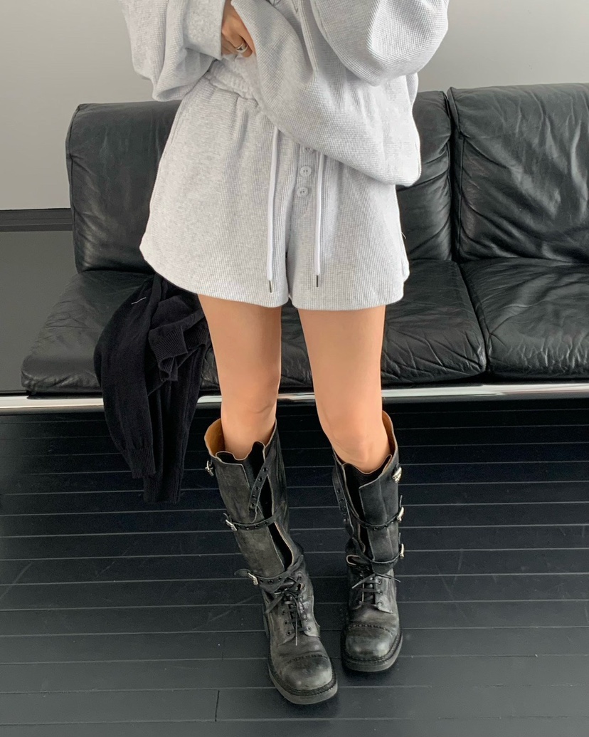 REVE CITE-L韓國代購女士新品推薦休閑26春夏短褲華夫格紐扣REVE CITE-L短褲