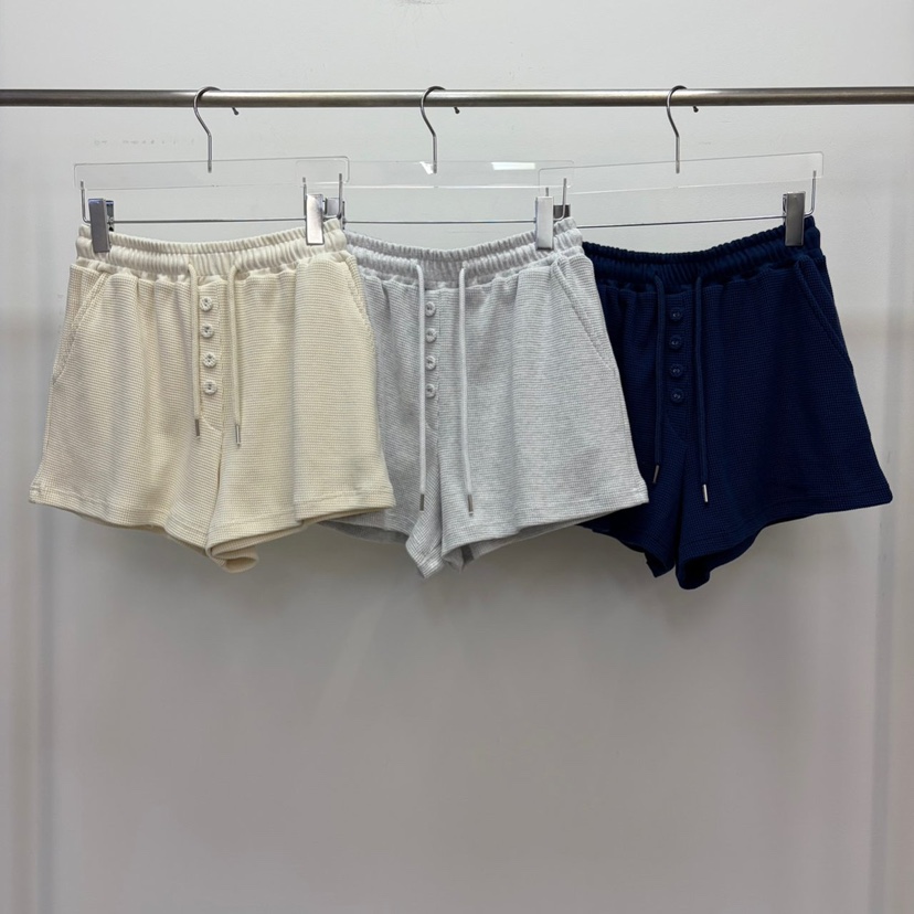 REVE CITE-L韓國代購女士新品推薦休閑26春夏短褲華夫格紐扣REVE CITE-L短褲