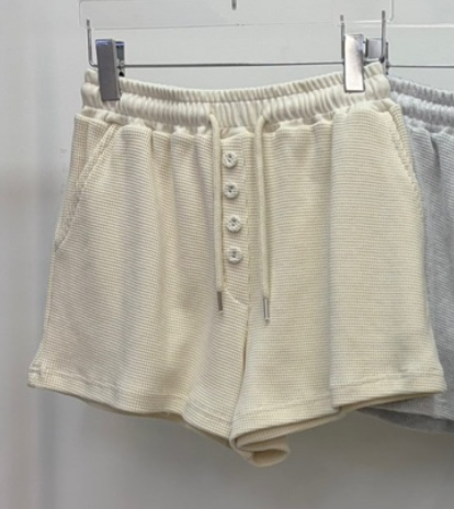 REVE CITE-L韓國代購女士新品推薦休閑26春夏短褲華夫格紐扣REVE CITE-L短褲圖色1
