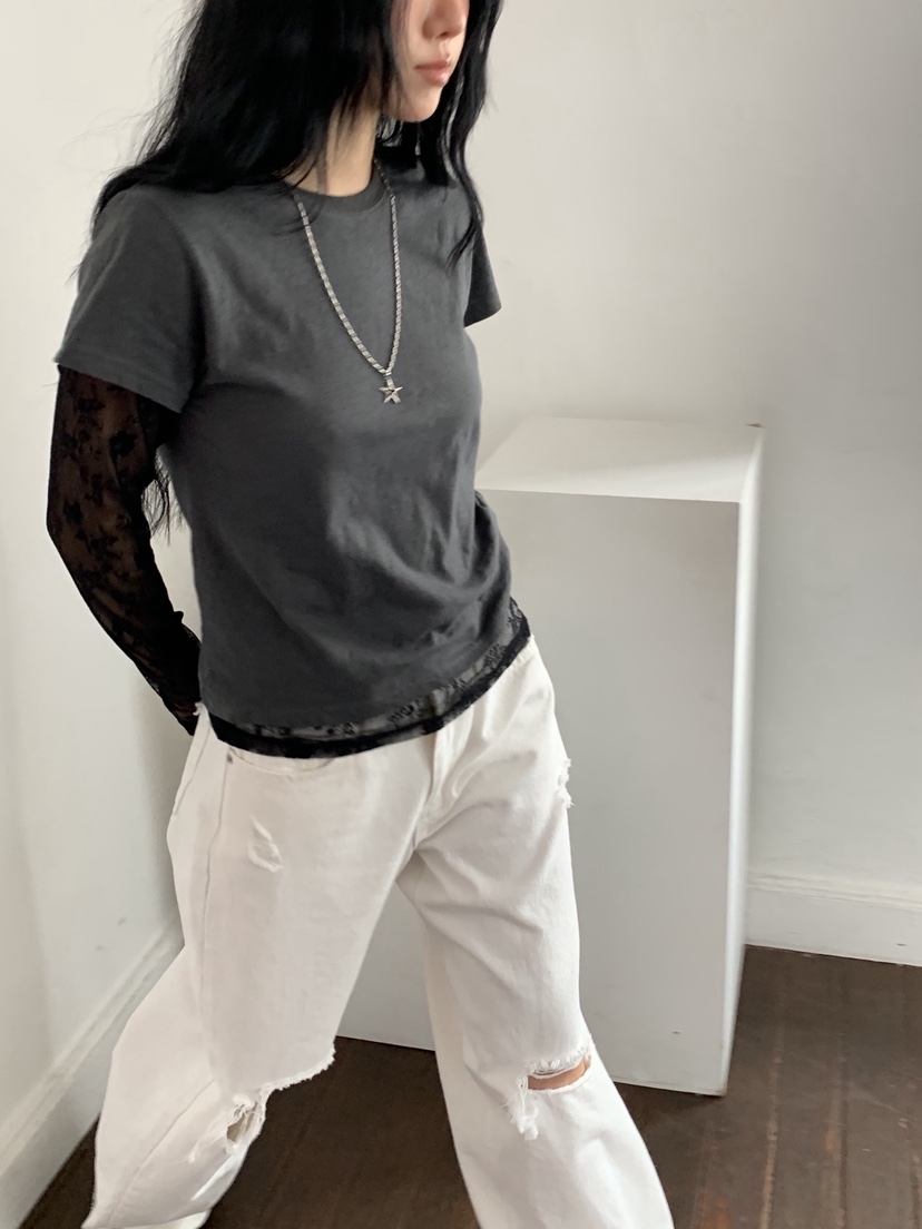 SUNDER MARKET韓國代購女士新品休閑推薦人氣26春夏職業T恤SUNDER MARKETT恤