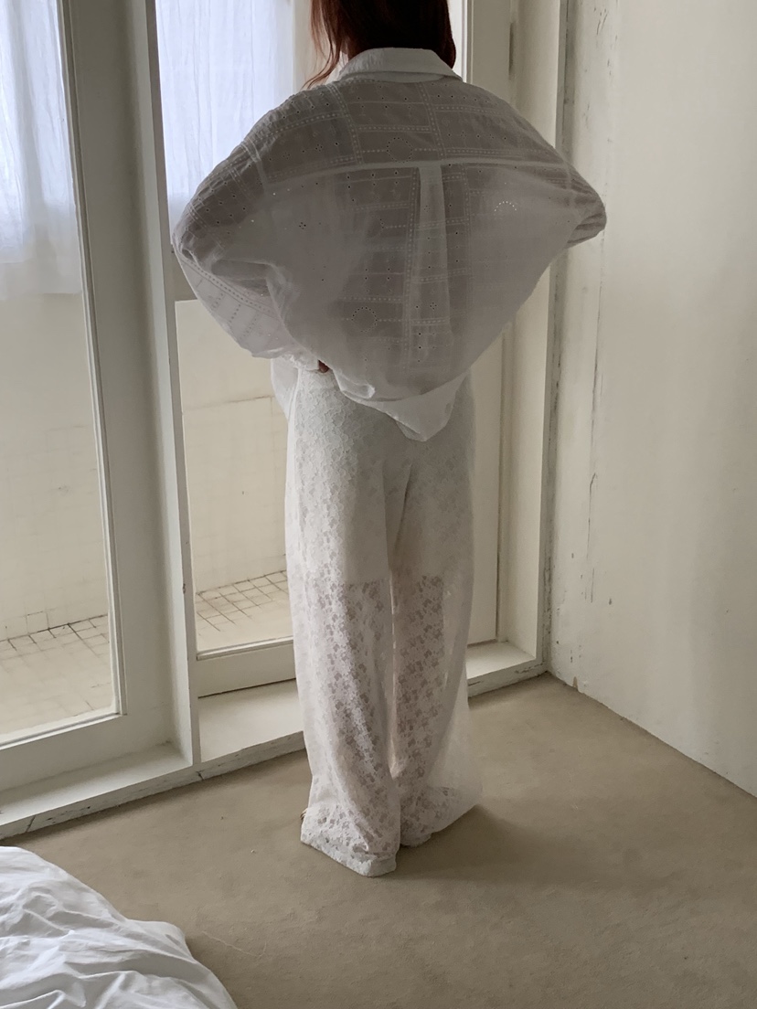 SUNDER MARKET韓國東大門直郵女裝新品26春夏休閑褲蕾絲長款SUNDER MARKET休閑褲