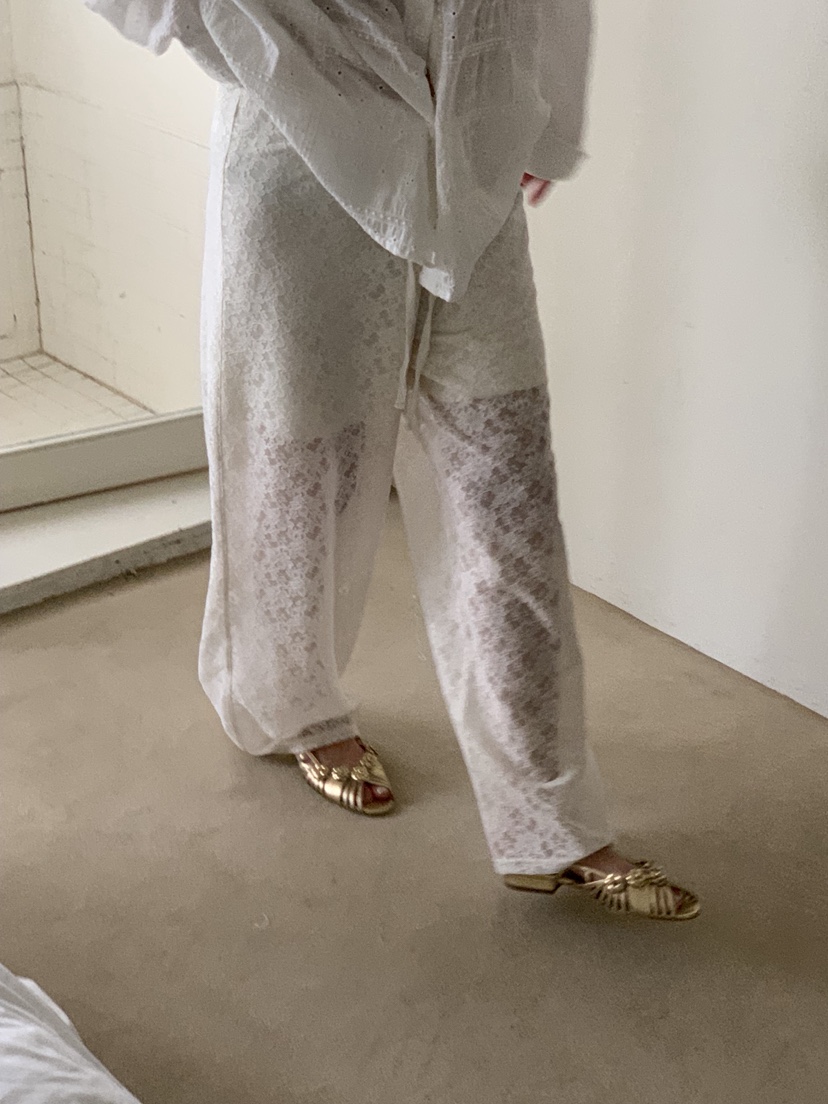 SUNDER MARKET韓國東大門直郵女裝新品26春夏休閑褲蕾絲長款SUNDER MARKET休閑褲圖色3