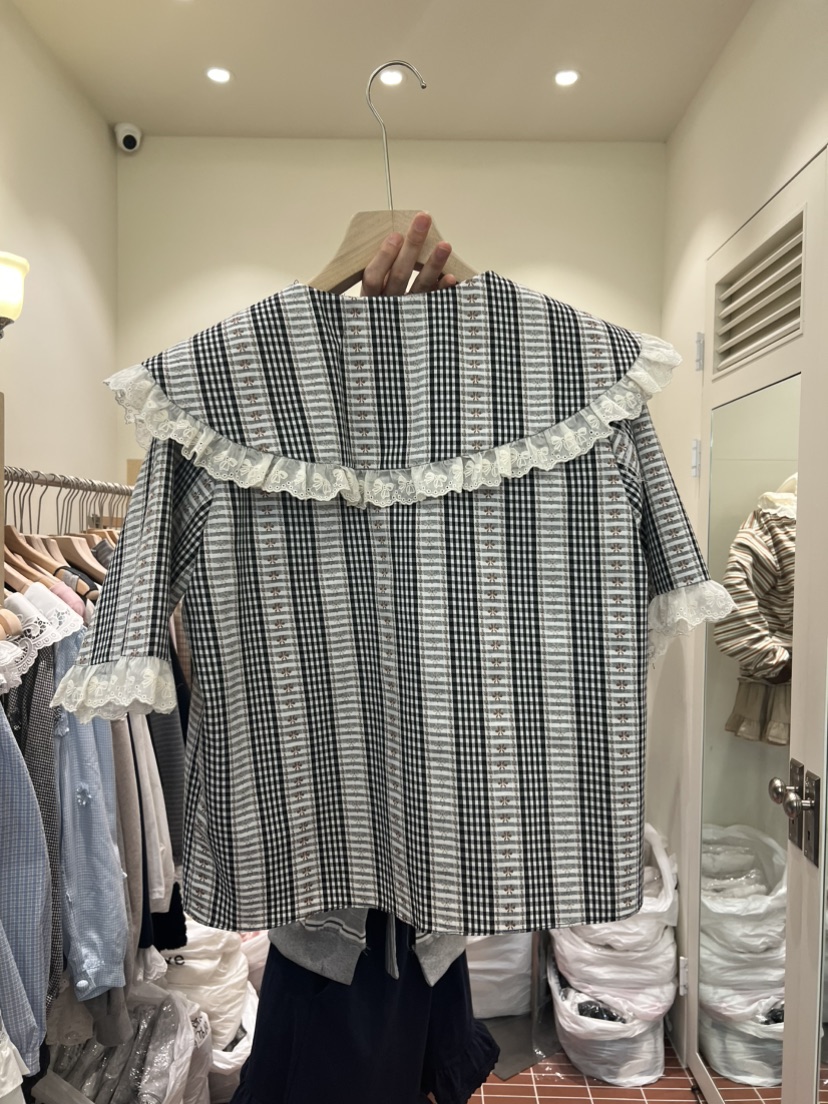 BE&amp;BE韓國直郵實拍女士新款休閑推薦人氣襯衫蕾絲衫BE&be襯衫/蕾絲衫