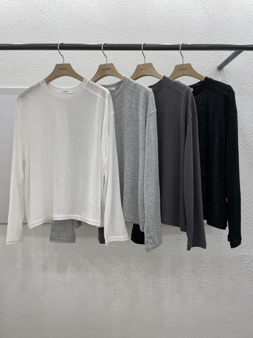 EGGPLANT韓國東大門代購女士新款26春夏職業推薦休閑長袖T恤EGGPLANT長袖T恤