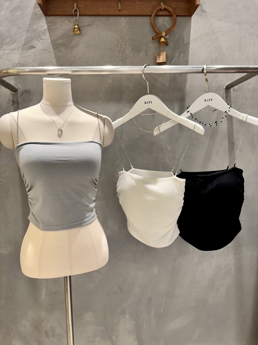 KIFF韓國代購女裝新款推薦熱賣職業26春夏休閑吊帶背心褶皺KIFF吊帶/背心