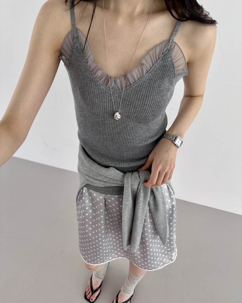 HOWDY韓國直郵女士新款休閑職業人氣熱賣時尚吊帶背心褶皺HOWDY吊帶/背心