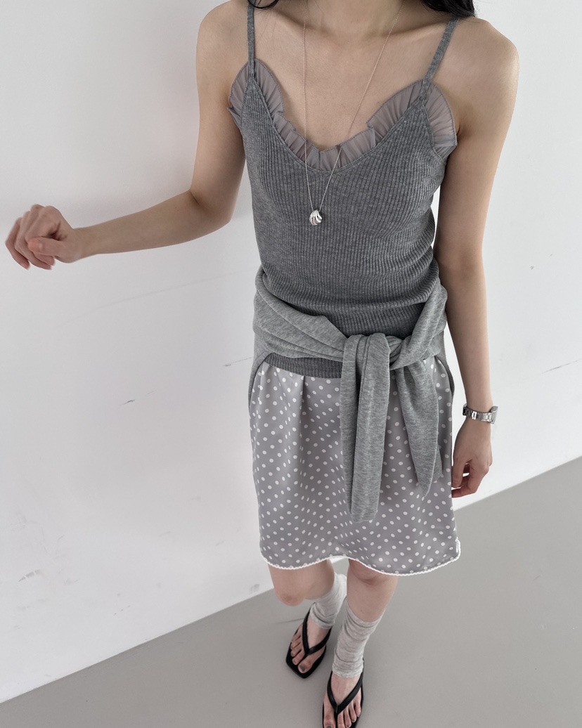 HOWDY韓國直郵女士新款休閑職業人氣熱賣時尚吊帶背心褶皺HOWDY吊帶/背心