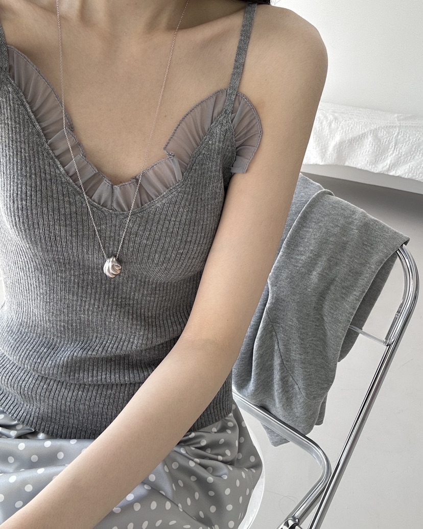 HOWDY韓國直郵女士新款休閑職業人氣熱賣時尚吊帶背心褶皺HOWDY吊帶/背心