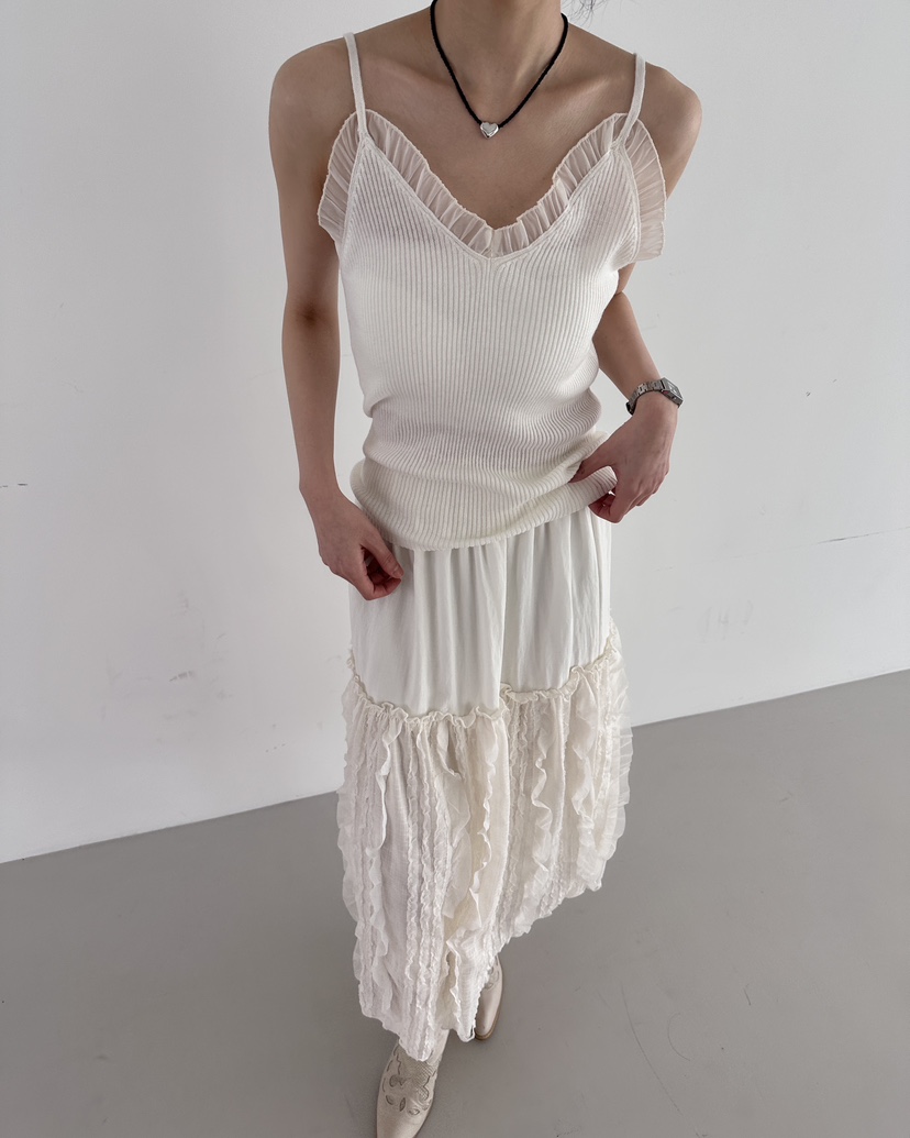 HOWDY韓國直郵女士新款休閑職業人氣熱賣時尚吊帶背心褶皺HOWDY吊帶/背心