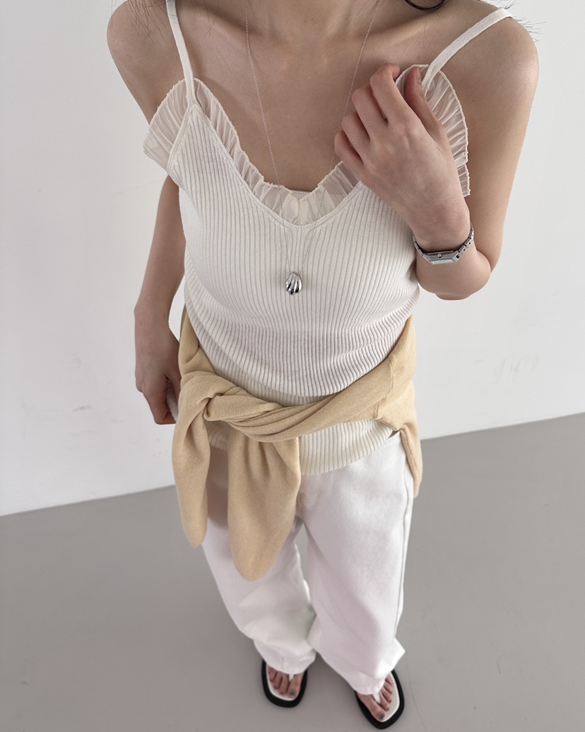 HOWDY韓國直郵女士新款休閑職業人氣熱賣時尚吊帶背心褶皺HOWDY吊帶/背心