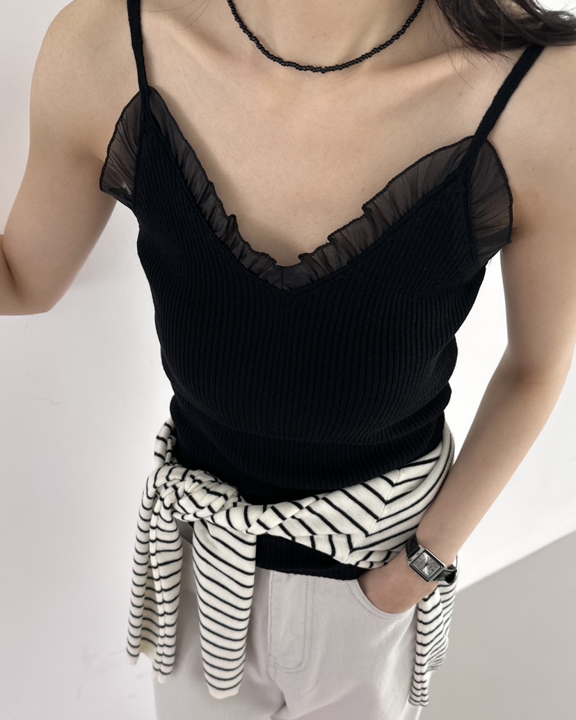 HOWDY韓國直郵女士新款休閑職業人氣熱賣時尚吊帶背心褶皺HOWDY吊帶/背心