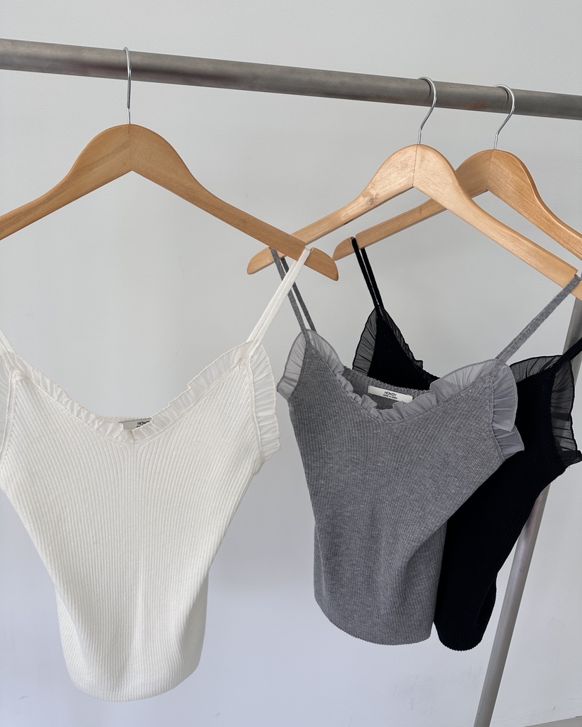 HOWDY韓國直郵女士新款休閑職業人氣熱賣時尚吊帶背心褶皺HOWDY吊帶/背心