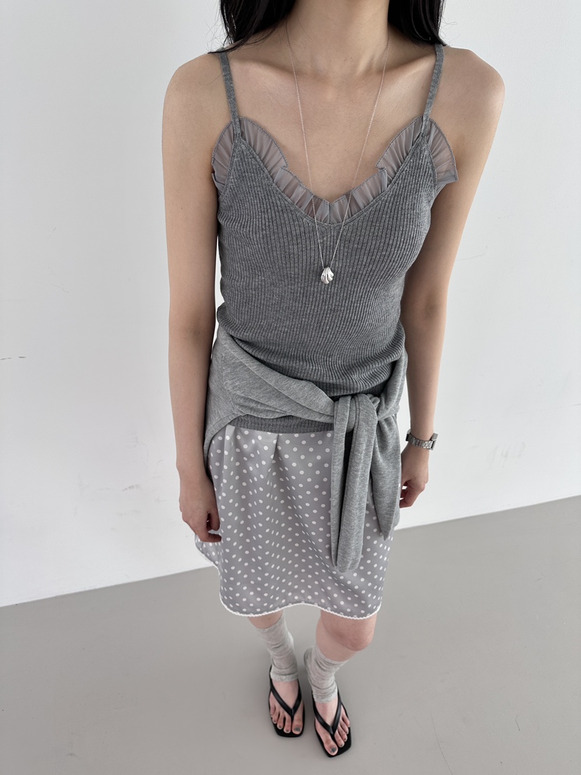 HOWDY韓國直郵女士新款休閑職業人氣熱賣時尚吊帶背心褶皺HOWDY吊帶/背心圖色2