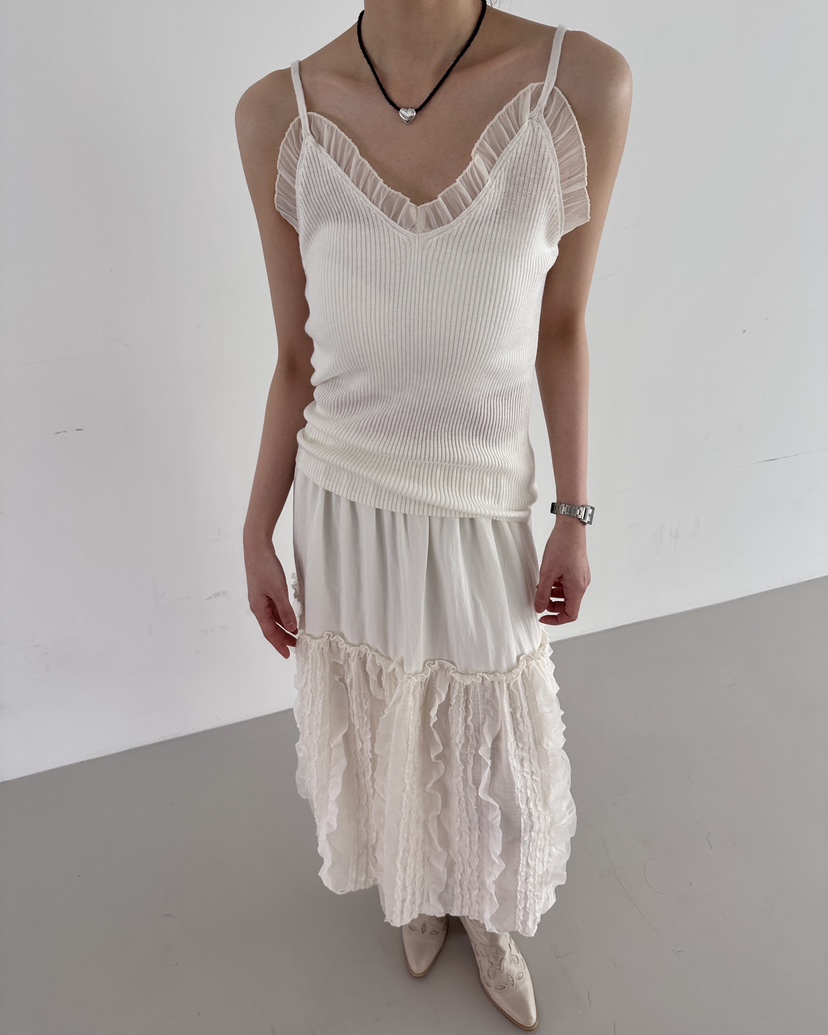 HOWDY韓國直郵女士新款休閑職業人氣熱賣時尚吊帶背心褶皺HOWDY吊帶/背心圖色3