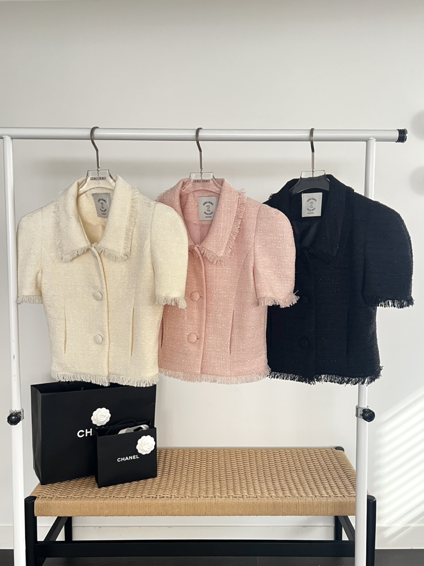 ZEROZERO韓國直郵實拍女士新品人氣時尚26春夏夾克粗花呢流蘇ZEROZERO夾克