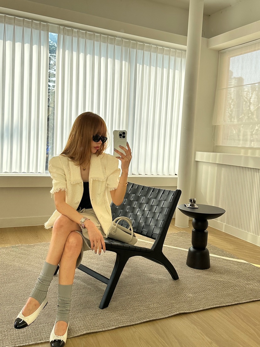 ZEROZERO韓國直郵實拍女士新品人氣時尚26春夏夾克粗花呢流蘇ZEROZERO夾克圖色3