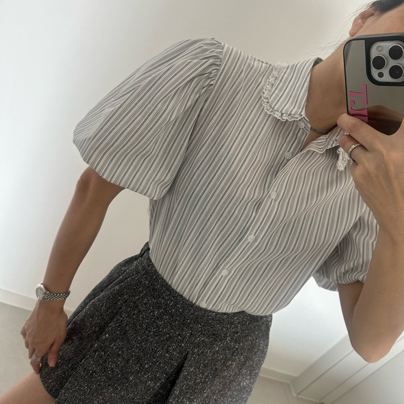 SOUIT韓國直郵實拍女裝新品推薦26春夏休閑時尚襯衫蕾絲衫SOUIT by mabel-L襯衫/蕾絲衫