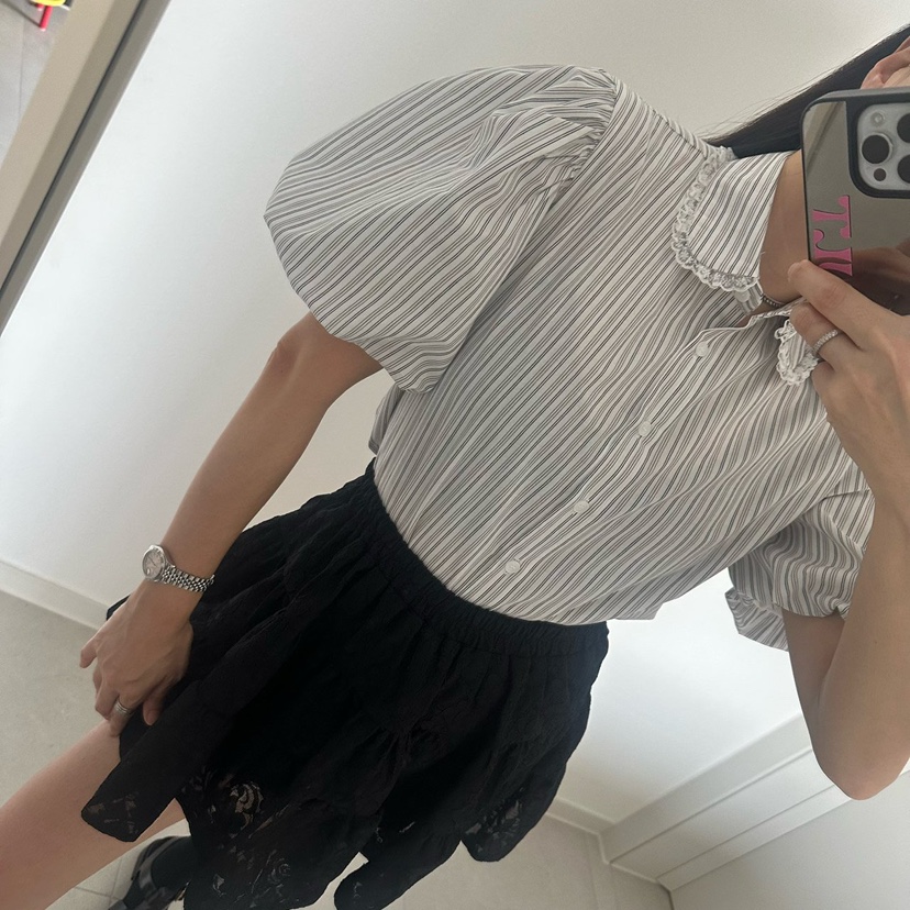 SOUIT韓國直郵實拍女裝新品推薦26春夏休閑時尚襯衫蕾絲衫SOUIT by mabel-L襯衫/蕾絲衫