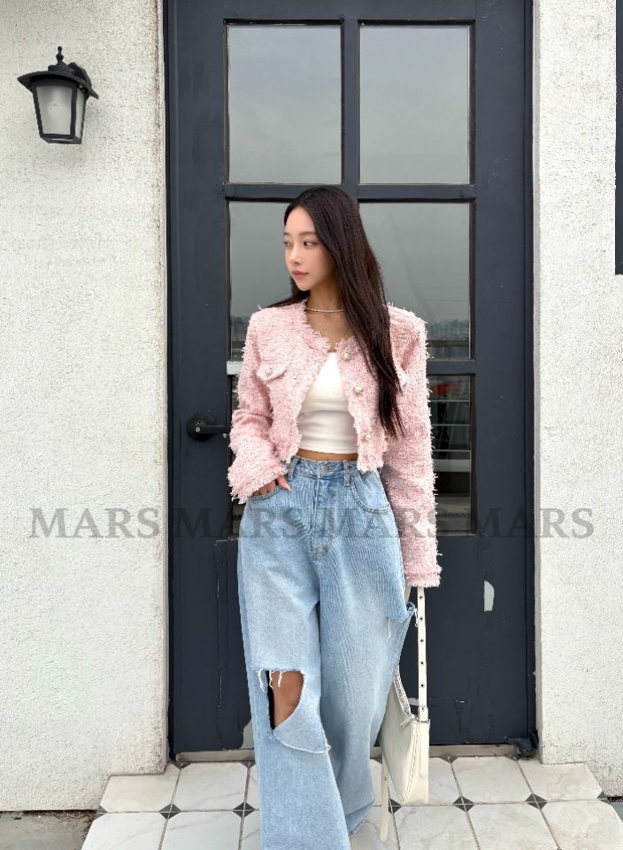 mars韓國直郵女裝新款人氣職業休閑推薦熱賣26春夏夾克粗花呢mars夾克