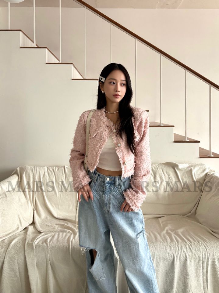 mars韓國直郵女裝新款人氣職業休閑推薦熱賣26春夏夾克粗花呢mars夾克