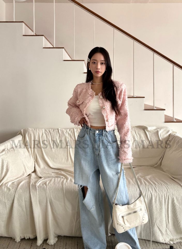 mars韓國直郵女裝新款人氣職業休閑推薦熱賣26春夏夾克粗花呢mars夾克