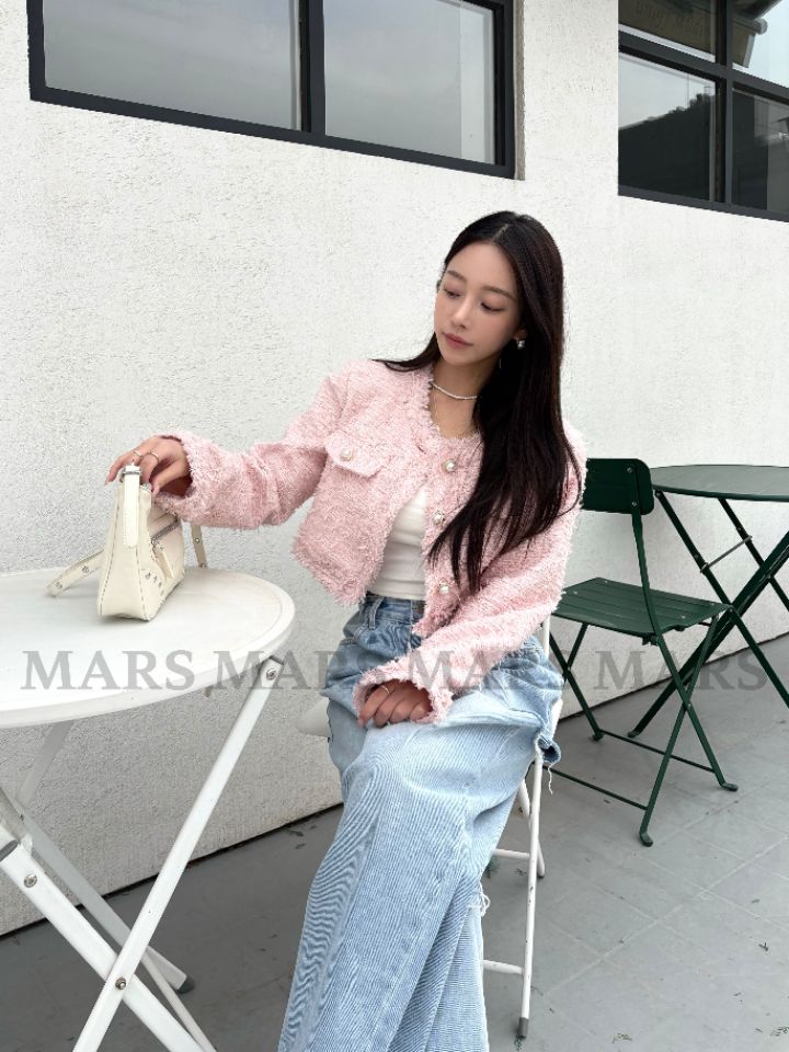 mars韓國直郵女裝新款人氣職業休閑推薦熱賣26春夏夾克粗花呢mars夾克