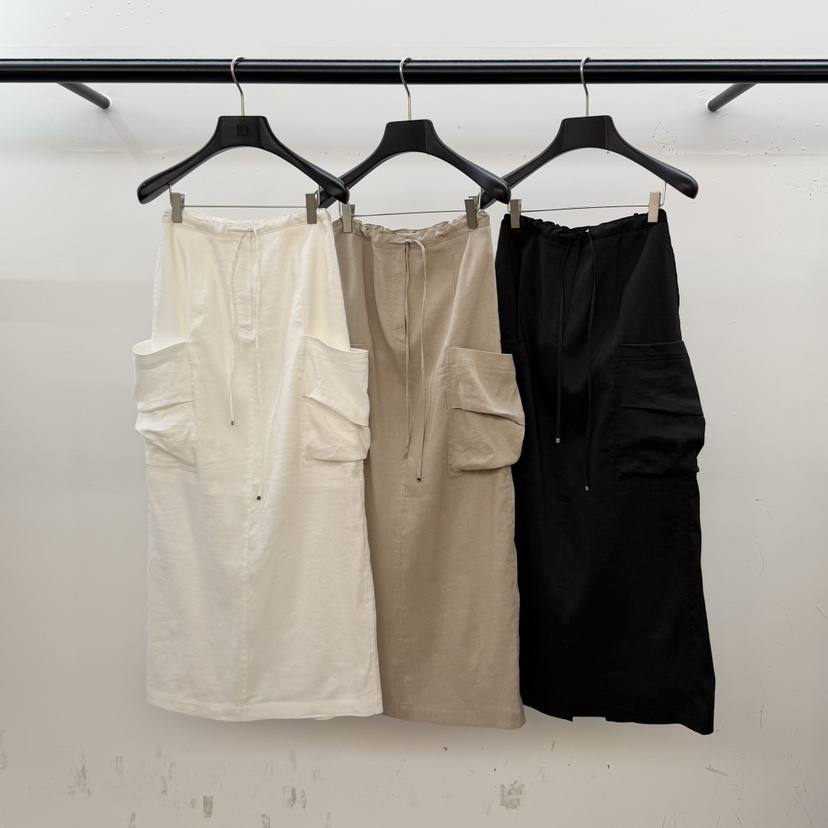 ID韓國直郵女裝新款休閑推薦熱賣26春夏人氣職業長裙口袋ID長裙