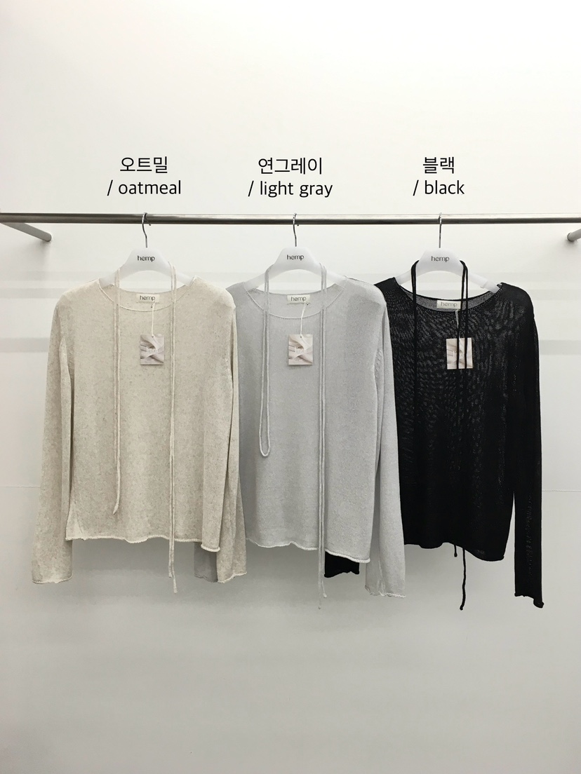 HEMP-P韓國東大門直郵女士新款推薦休閑時尚針織衫腰帶亞麻hemp針織衫