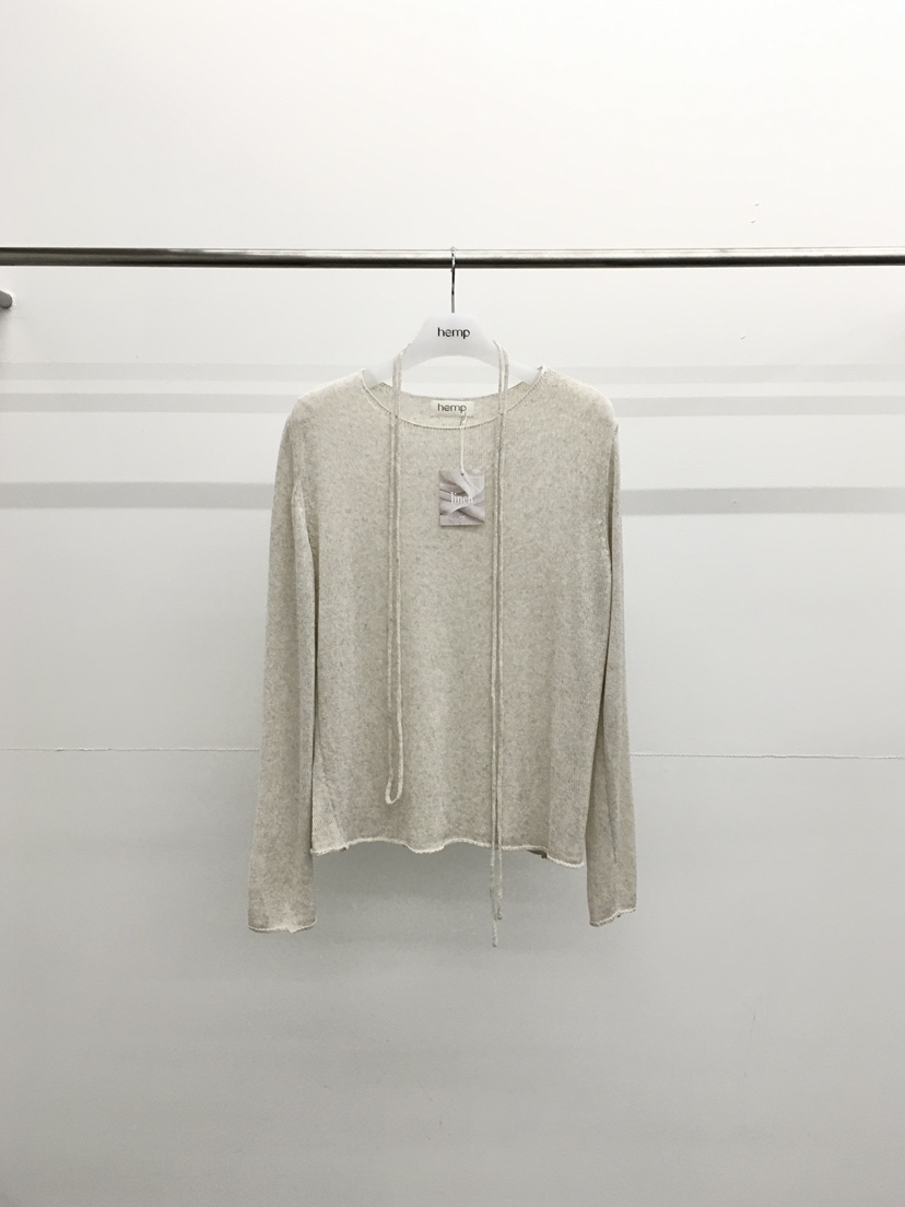 HEMP-P韓國東大門直郵女士新款推薦休閑時尚針織衫腰帶亞麻hemp針織衫圖色1