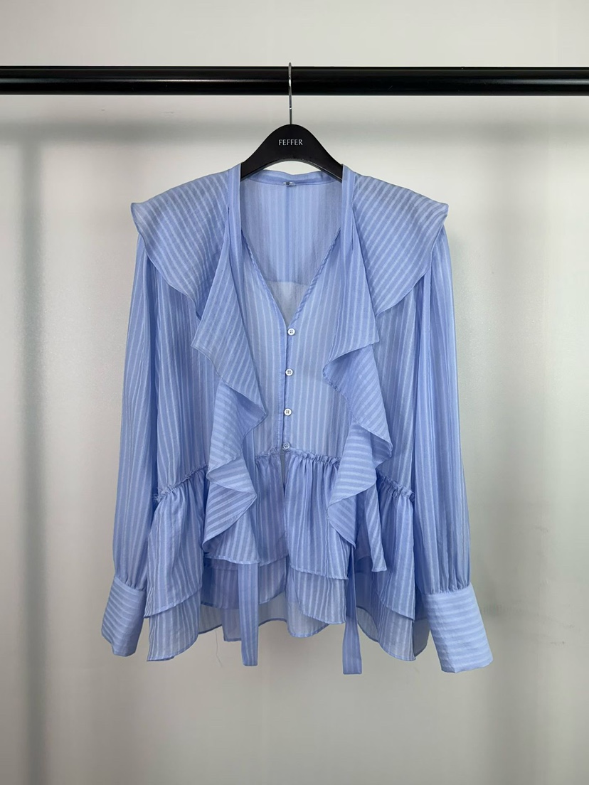 FEFFER韓國直郵實拍女士新款推薦休閑26春夏襯衫蕾絲衫荷葉邊FEFFER襯衫/蕾絲衫圖色3