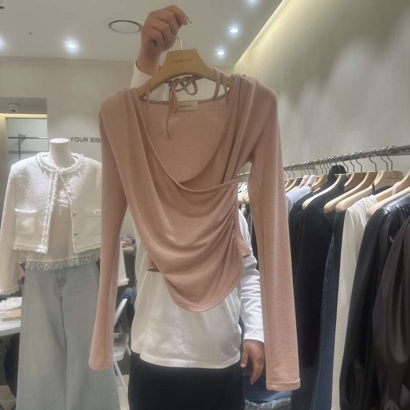 FOUREIGHT韓國東大門直郵女裝新款26春夏休閑長袖T恤褶皺FOUR EIGHT長袖T恤圖色2